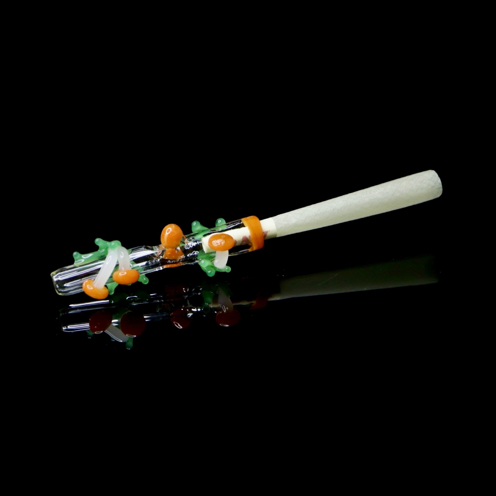 Orange Mushroom Cluster Tip by SaraMac Glass
