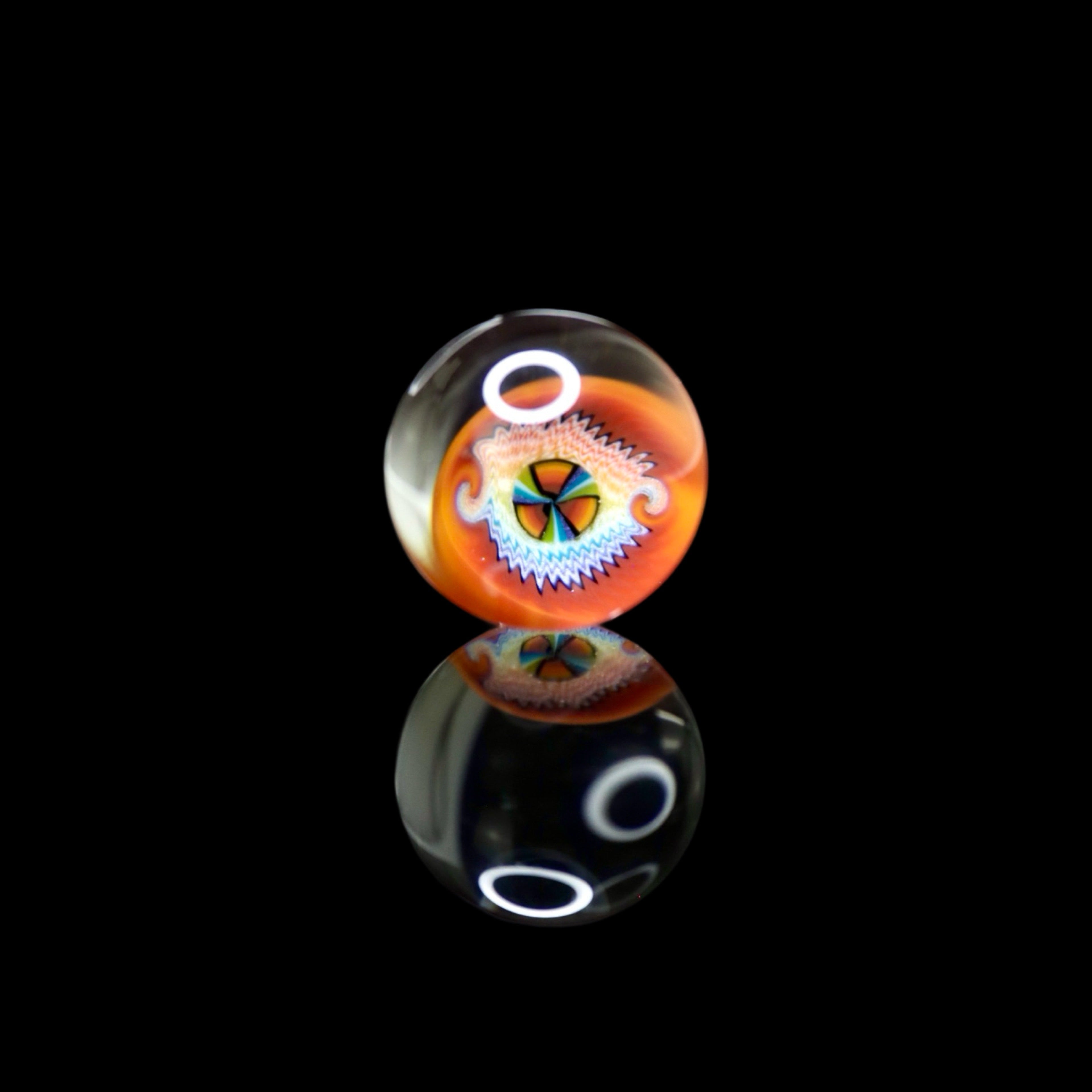 Orange Rainbow Milli Marble by Steve H Glass