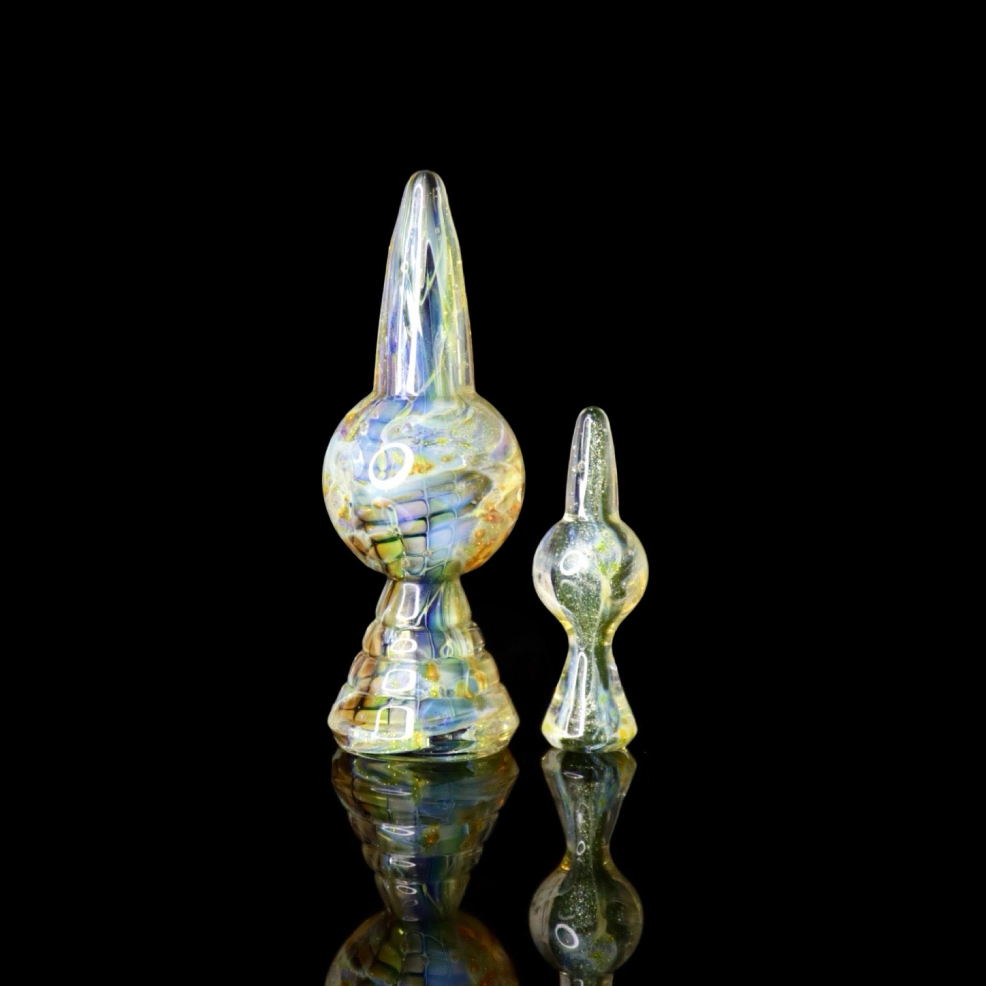 Worked Nipple Cap & Nipple Pillar Set by Commander Glass