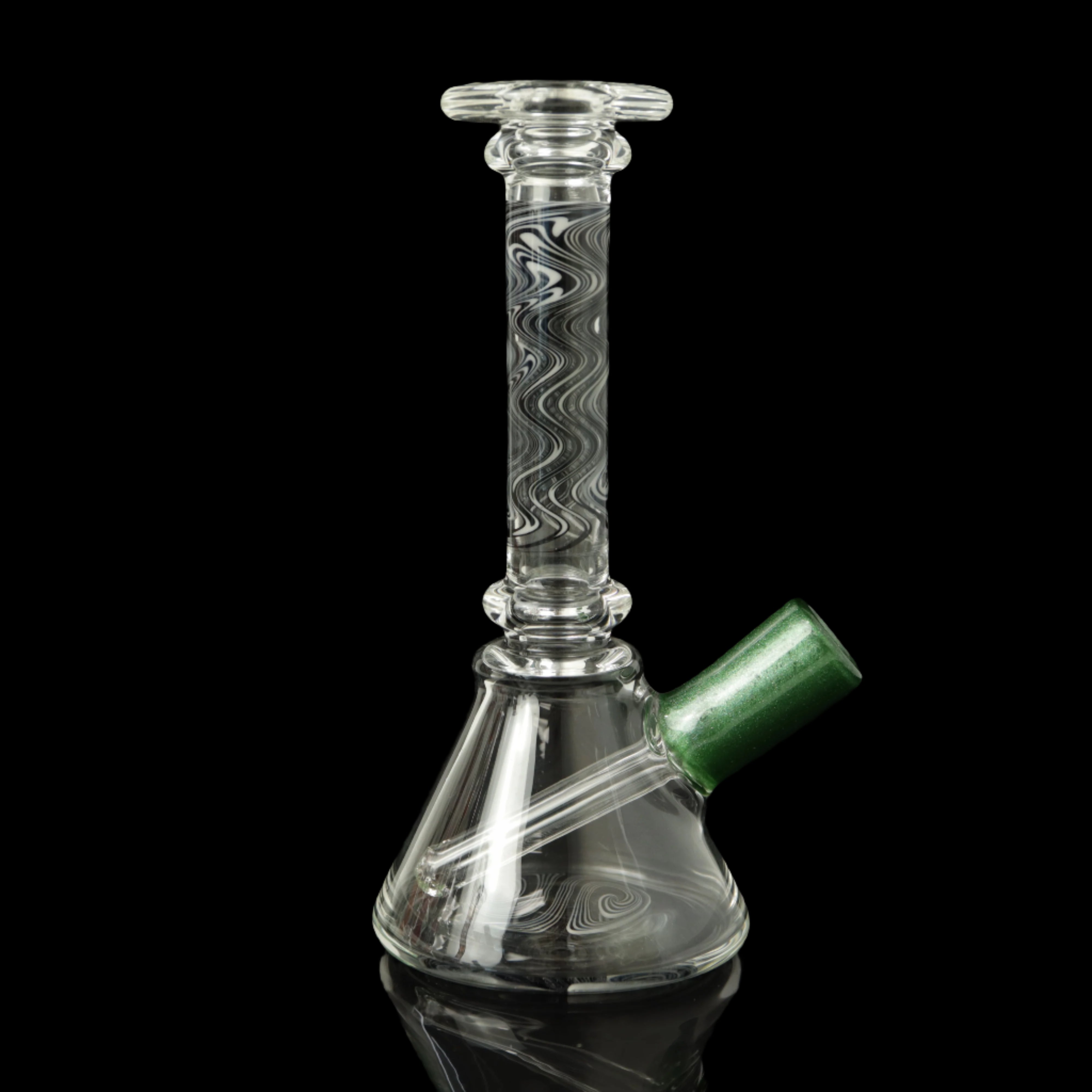 Green Stardust/Black and White Linework/Clear Minitube by Abmp Glass