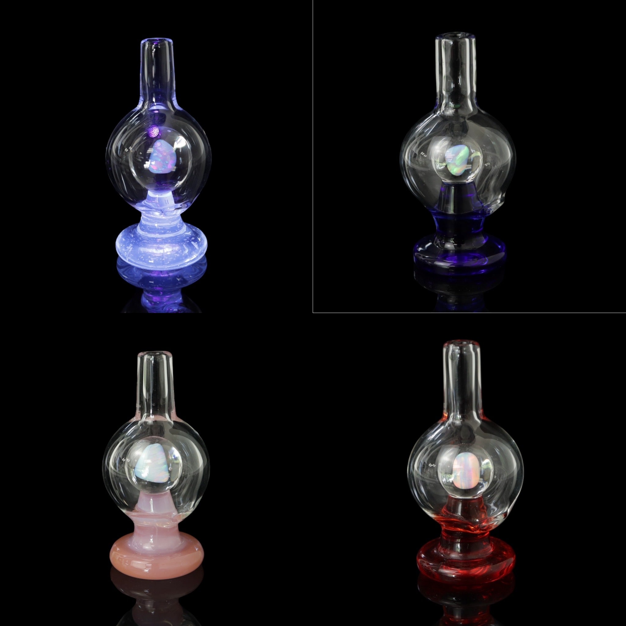 Half Color Opal Bubble Cap by Soup Glass