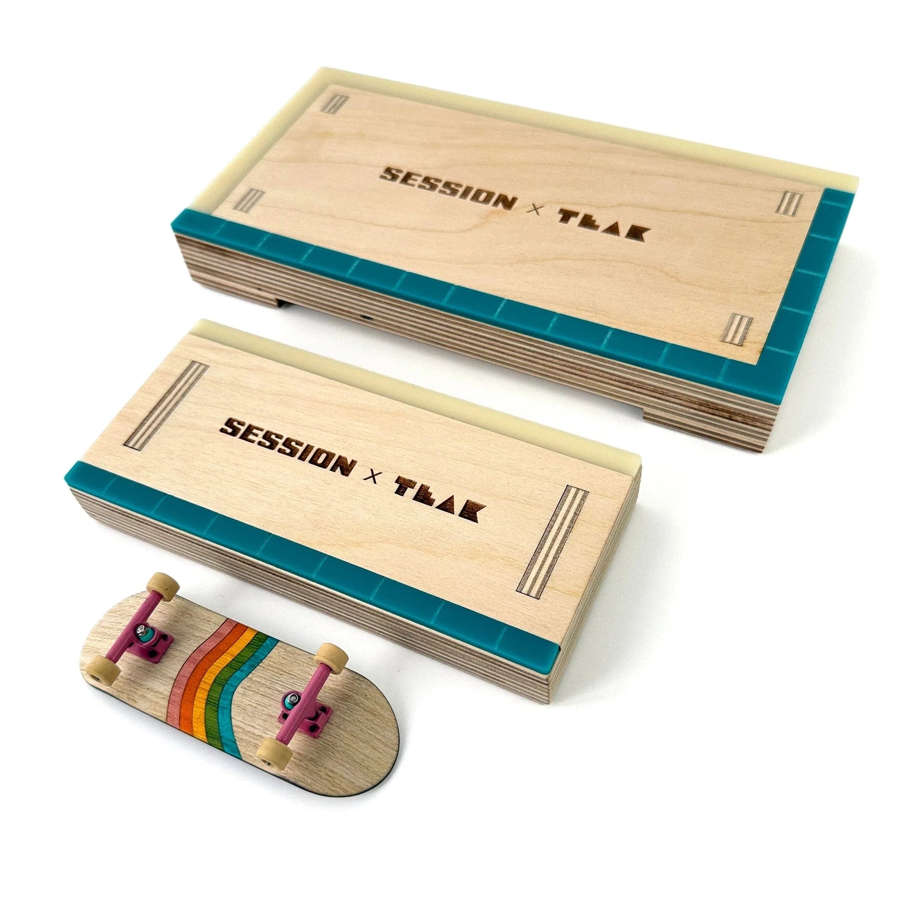 Pocket Manual Pad - Wooden Fingerboard Obstacle with Acrylic Coping