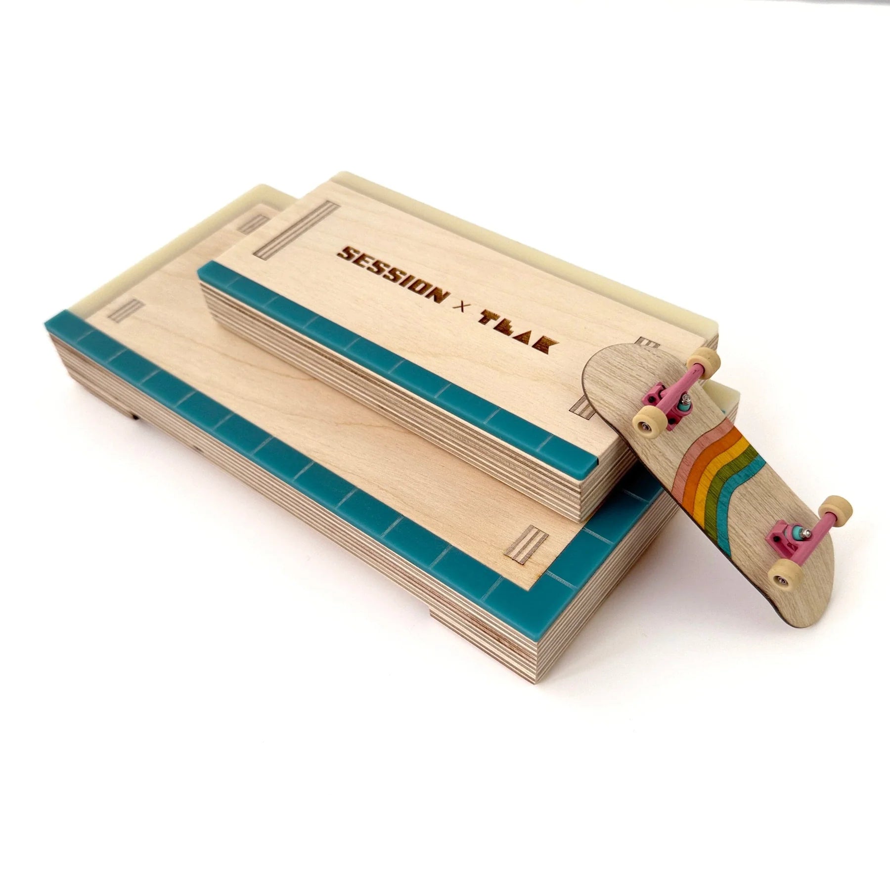 Pocket Manual Pad - Wooden Fingerboard Obstacle with Acrylic Coping