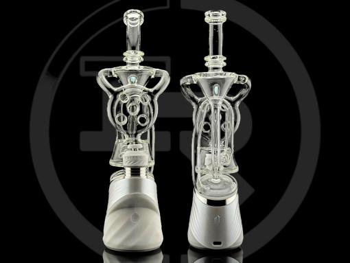 Swiss Opal Recycler Puffco Peak Attachment by Iridescent Glass