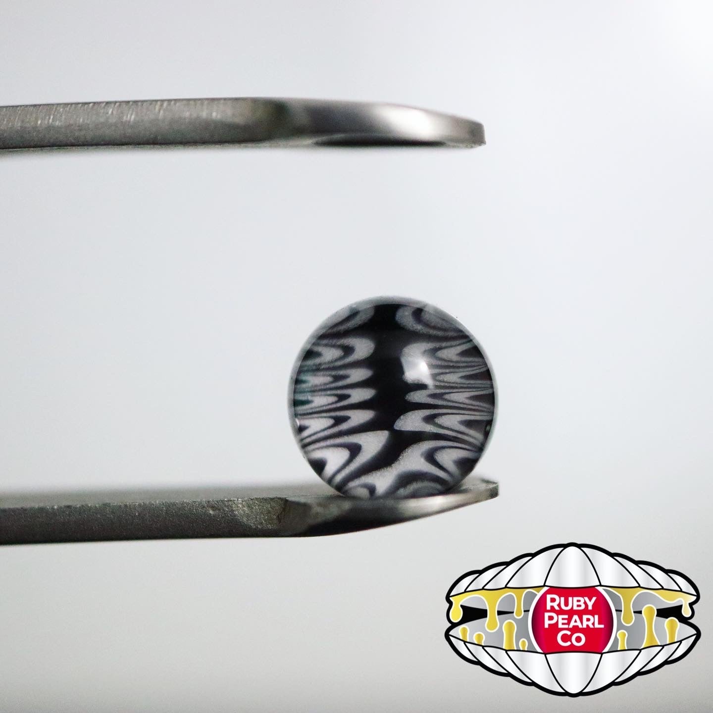 Black/White Wig Wag Terp Pearls by Kovacs Glass