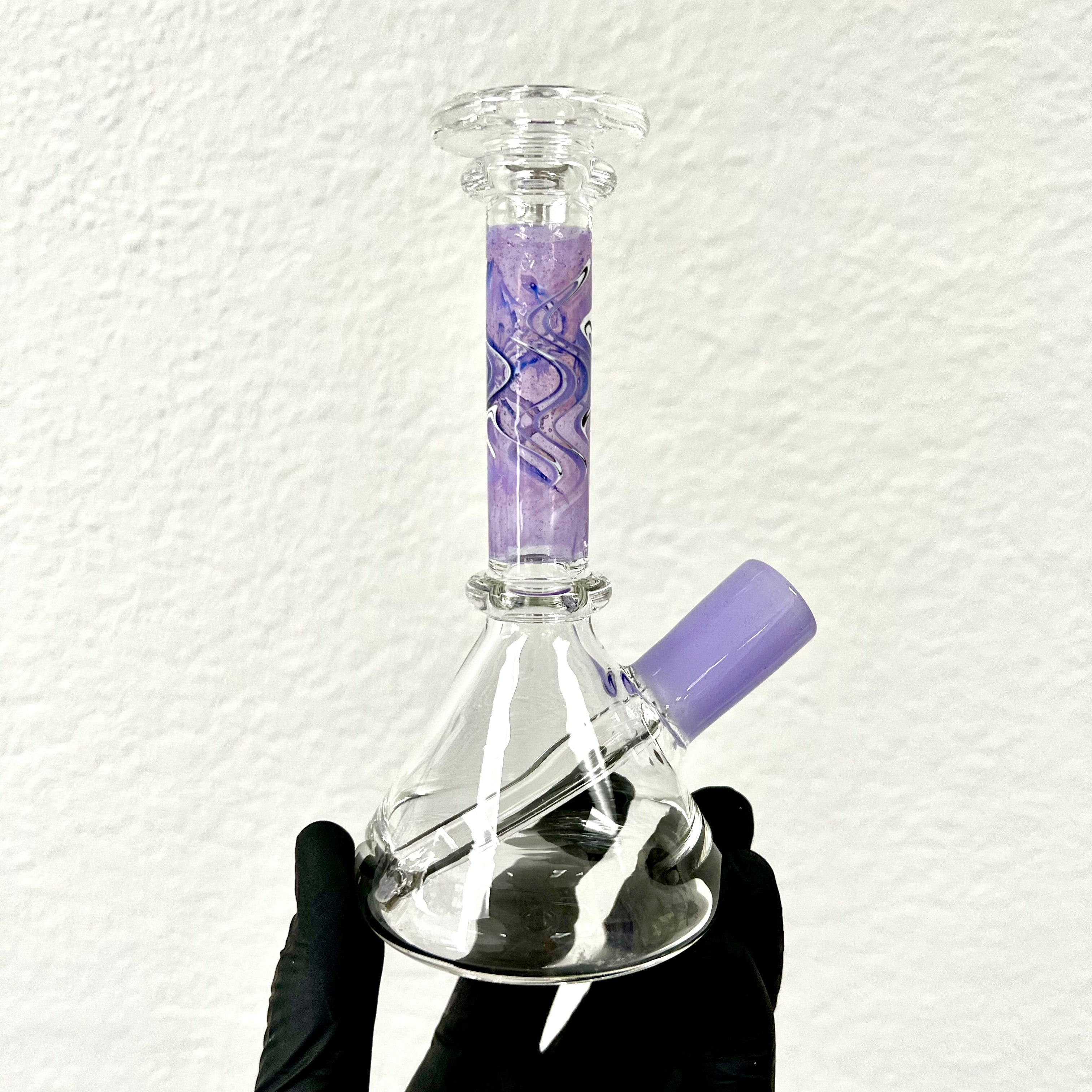 Pink Slyme/Black and White Linework/Clear Minitube by Abmp Glass