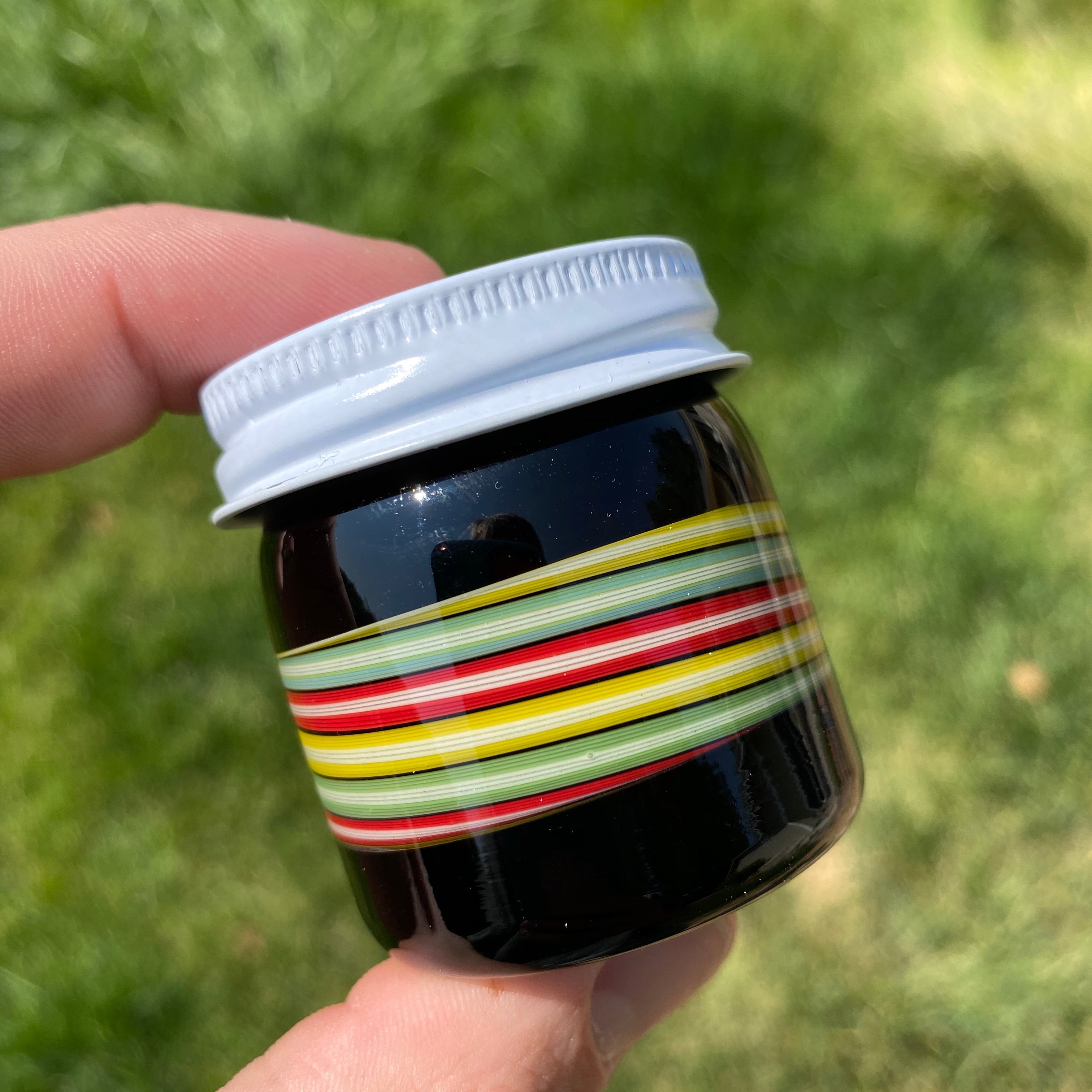 Black/Rasta Jar by Empty1 Glass