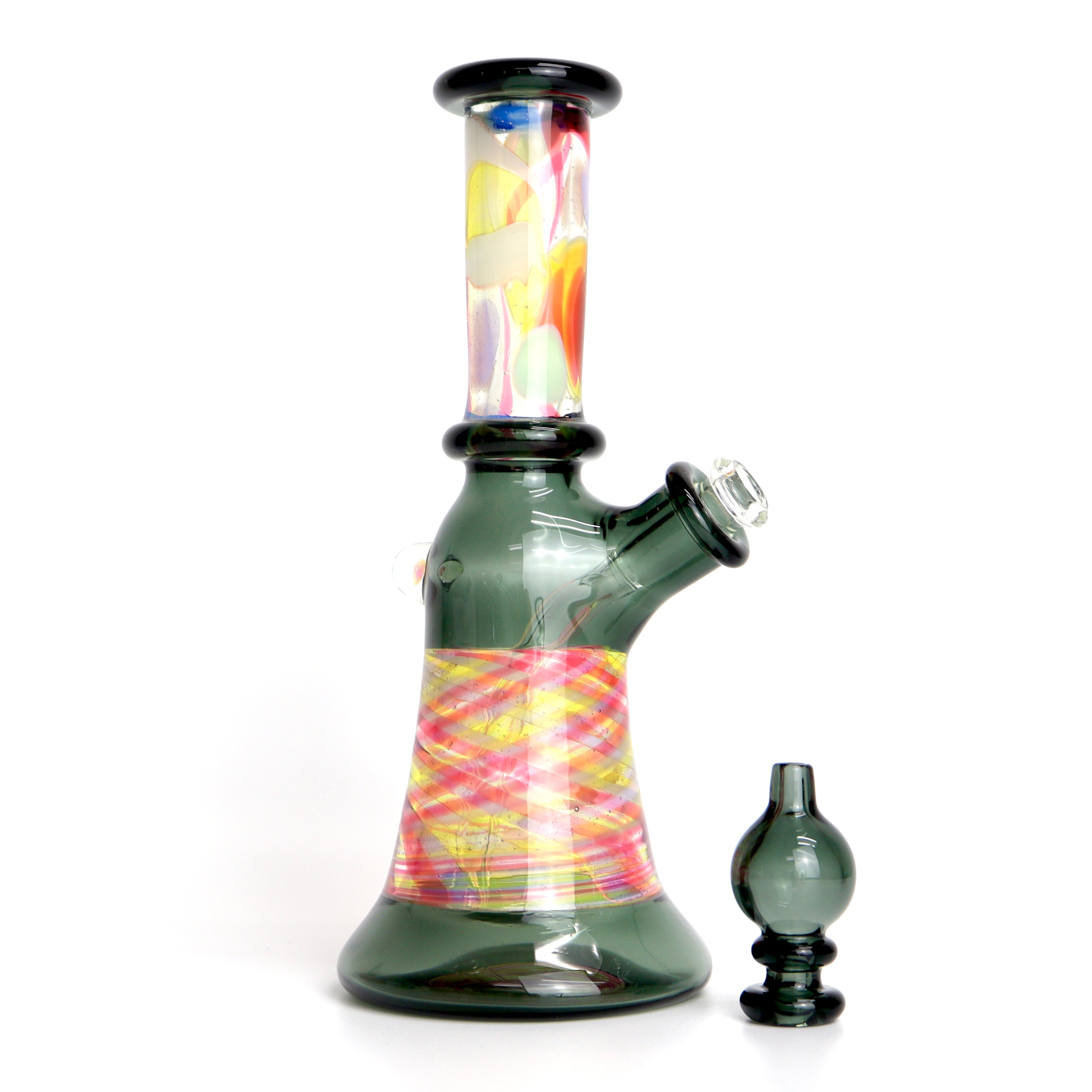 Charcoal/Tye Die Fade Mini Tube by Arko Glass (With Bubble Cap)