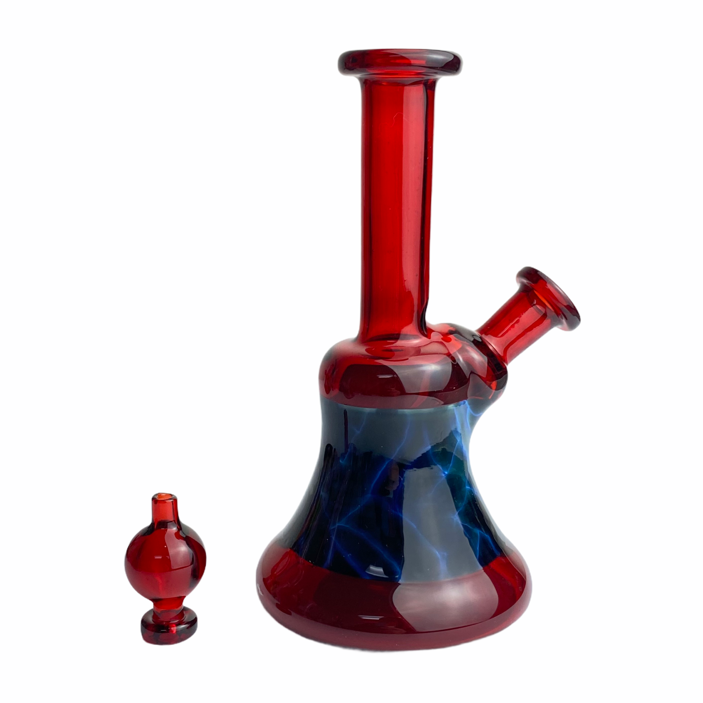 10mm Pomegranate Fade to Black Mini Tube ( w/ Bubble Cap)