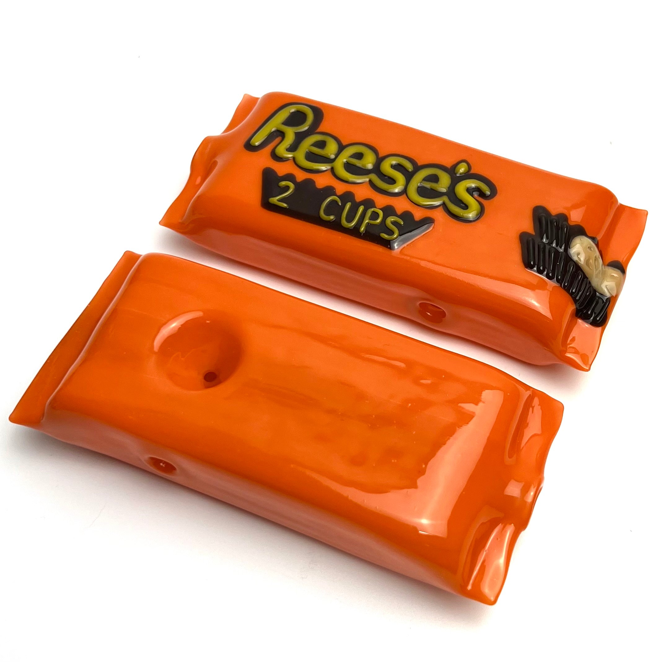 Reese's Hand Pipe by Heretic Glass