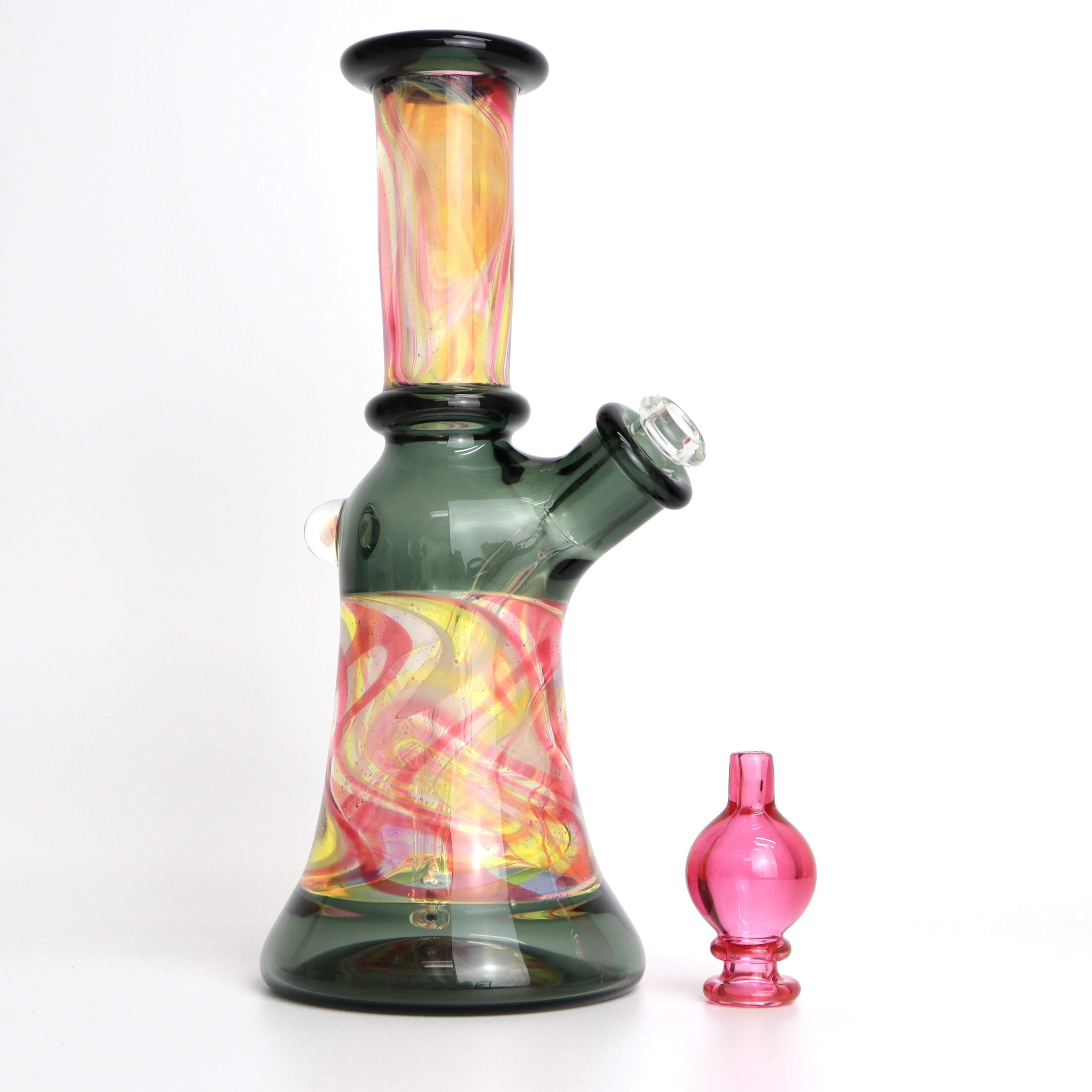 Charcoal/Tye Die Fade Mini Tube 2 by Arko Glass (With Bubble Cap)