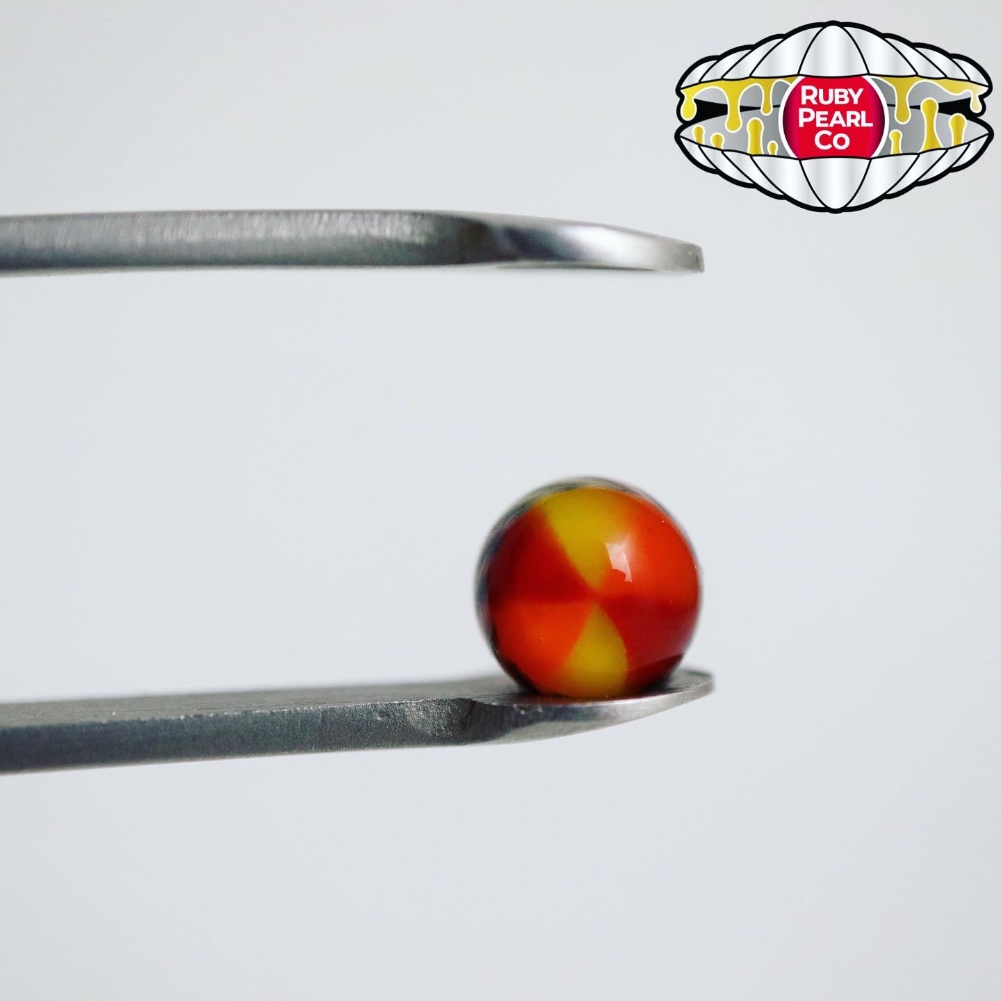 Orange/Red Beachball Terp Pearl by Quasar Glass