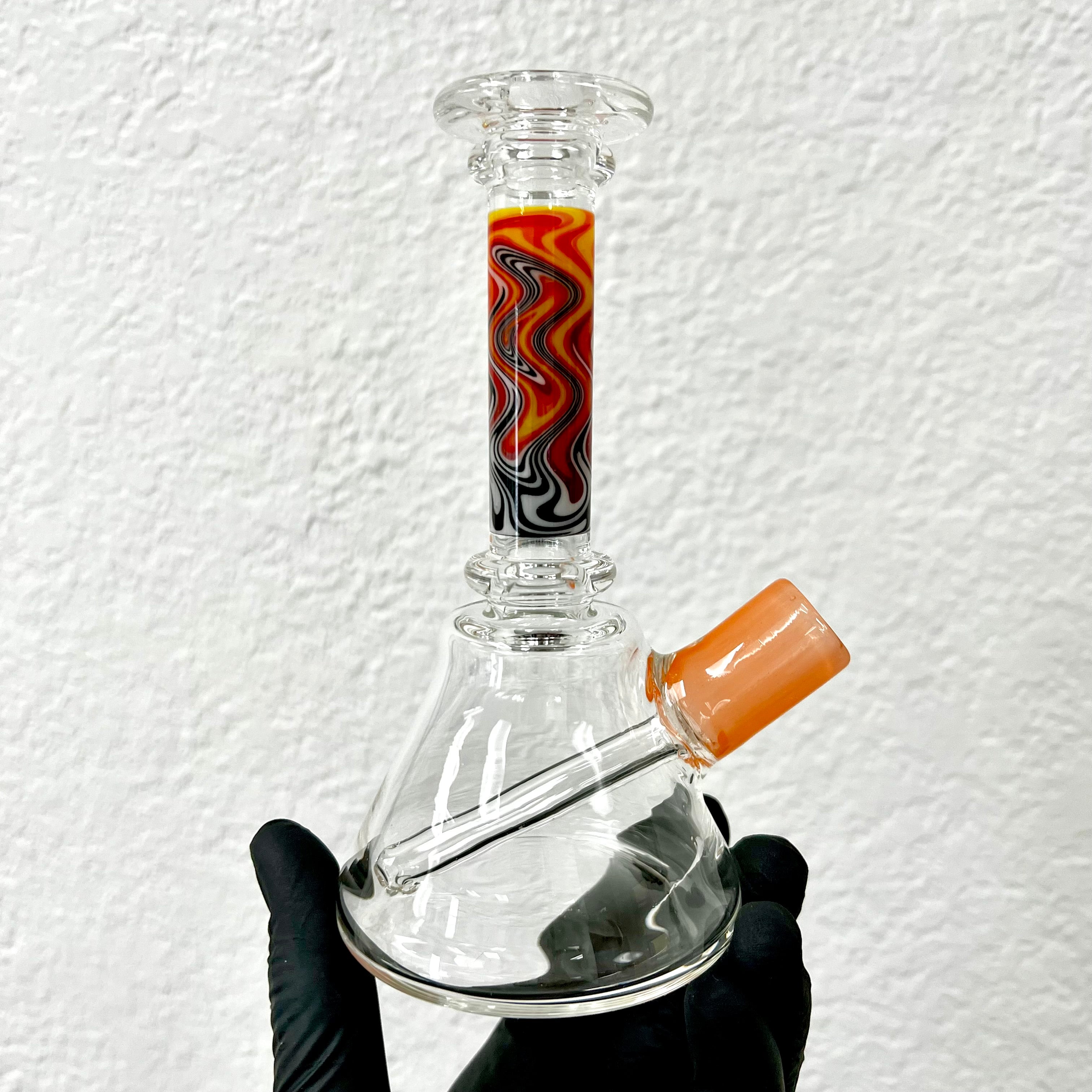 Fire/Black and White Linework/Clear Minitube by Abmp Glass