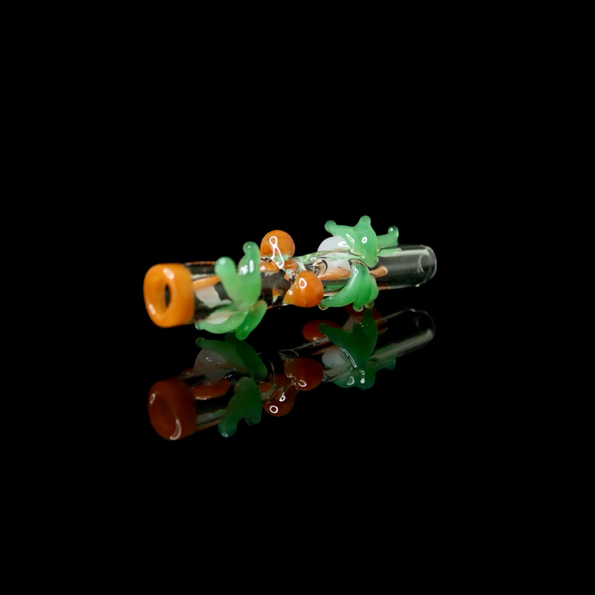 Orange Mushroom Cluster Tip by SaraMac Glass