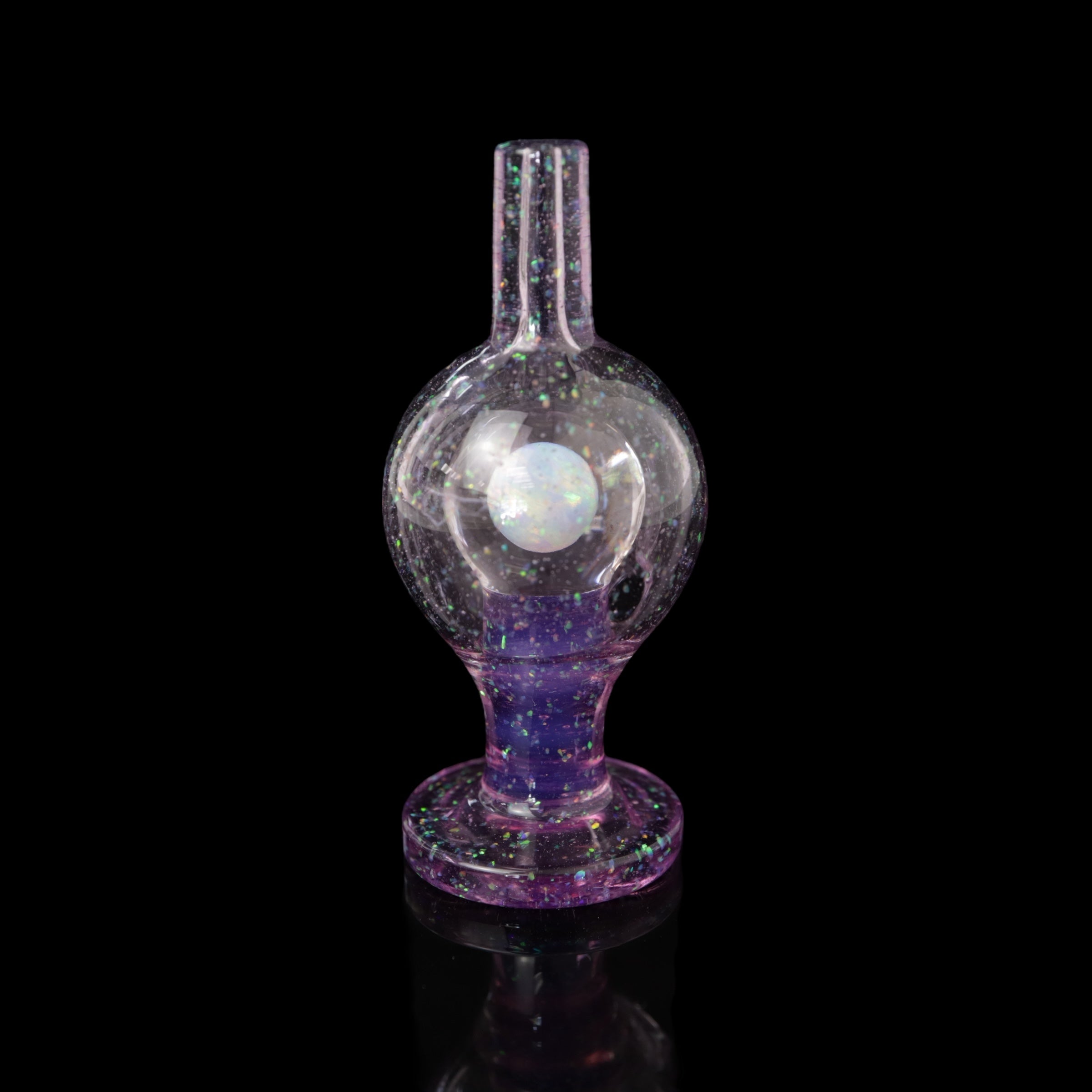 Full Color Crushed Opal Bubble Cap Soup Glass