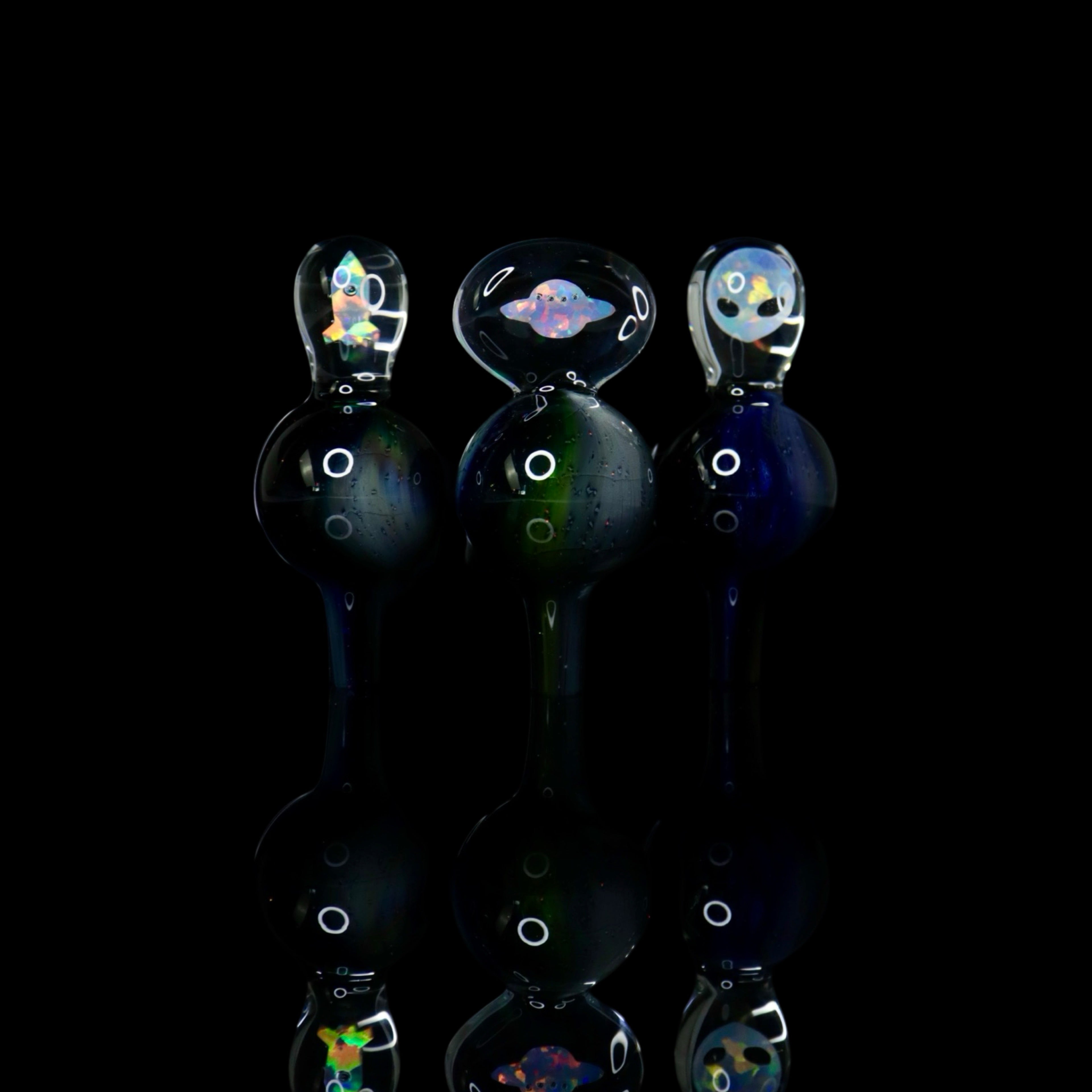 Crushed Opal Space Bubble Cap by CPB Glass