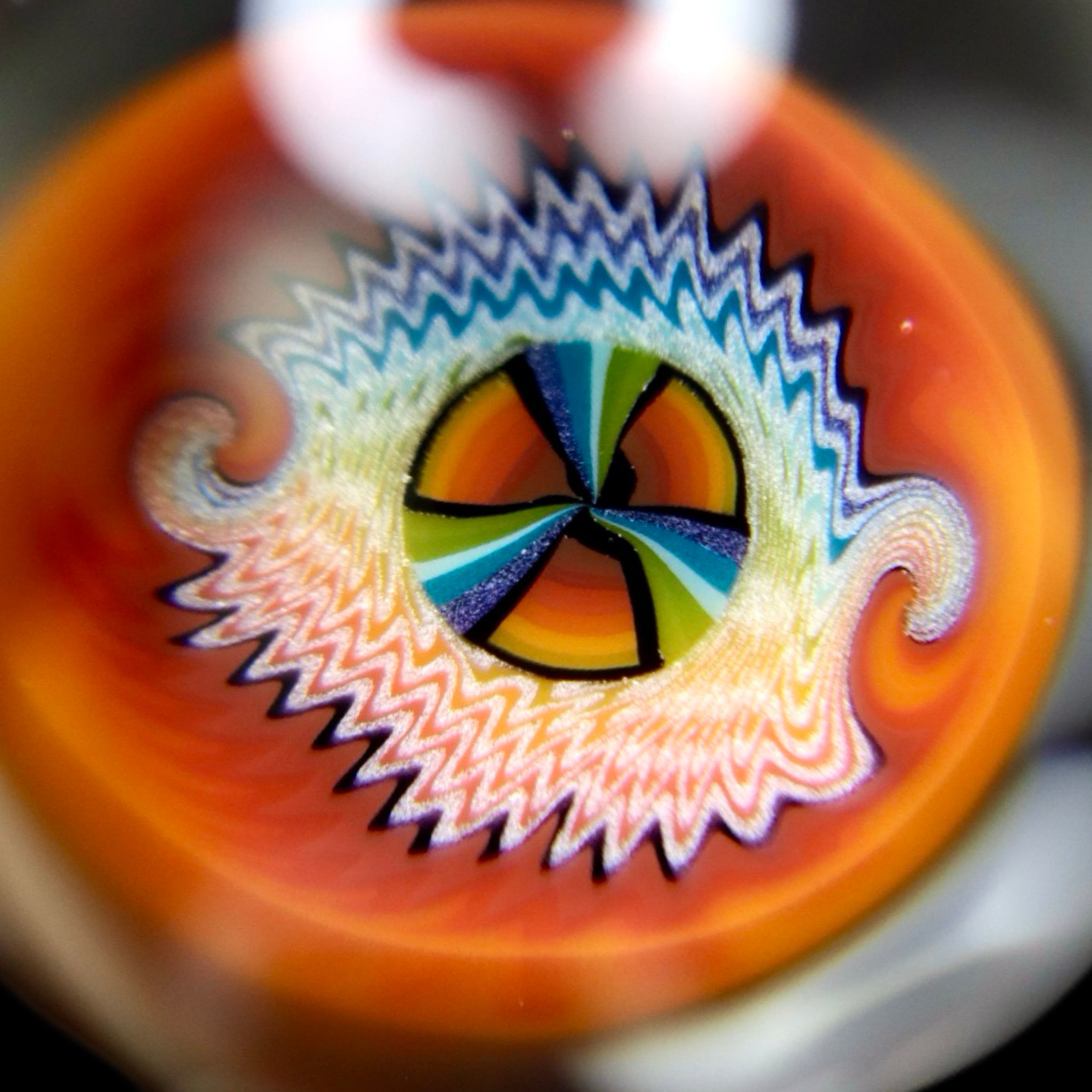 Orange Rainbow Milli Marble by Steve H Glass