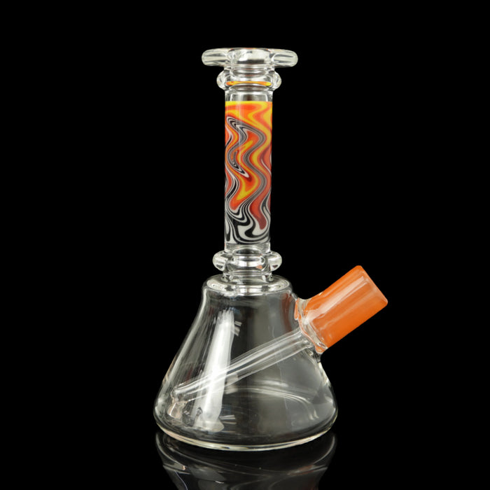 Fire/Black and White Linework/Clear Minitube by Abmp Glass