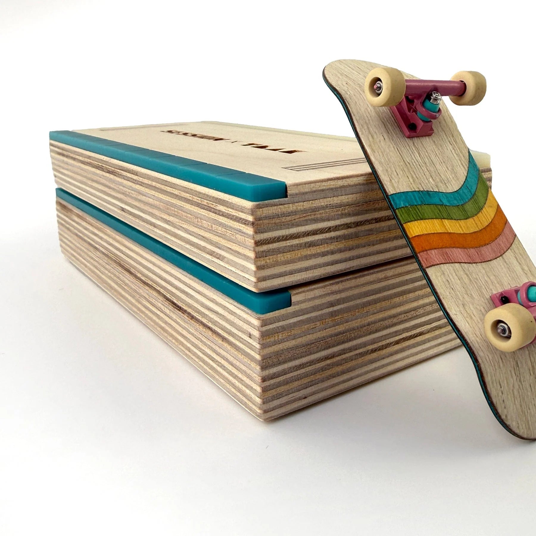 Pocket Manual Pad - Wooden Fingerboard Obstacle with Acrylic Coping