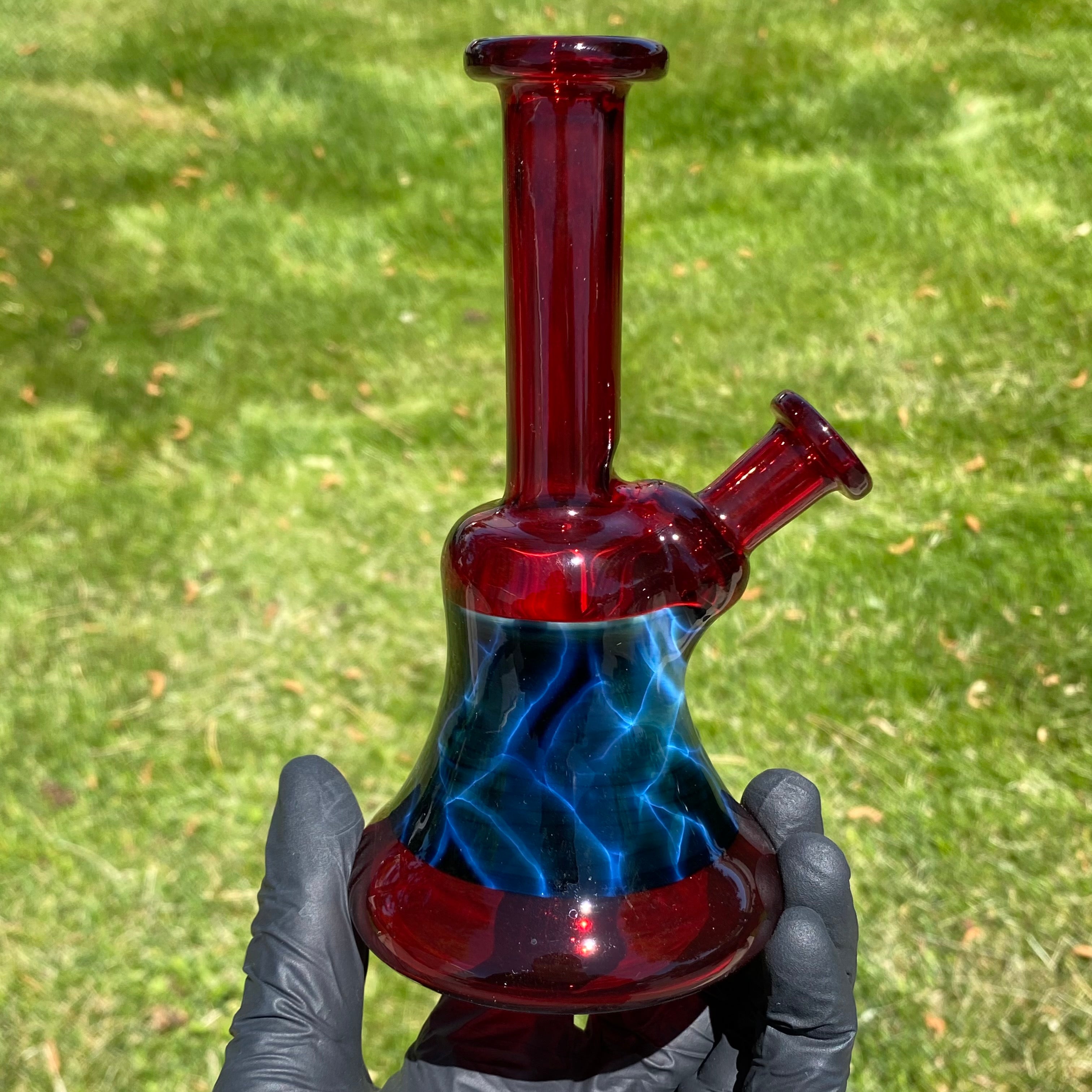 10mm Pomegranate Fade to Black Mini Tube ( w/ Bubble Cap)