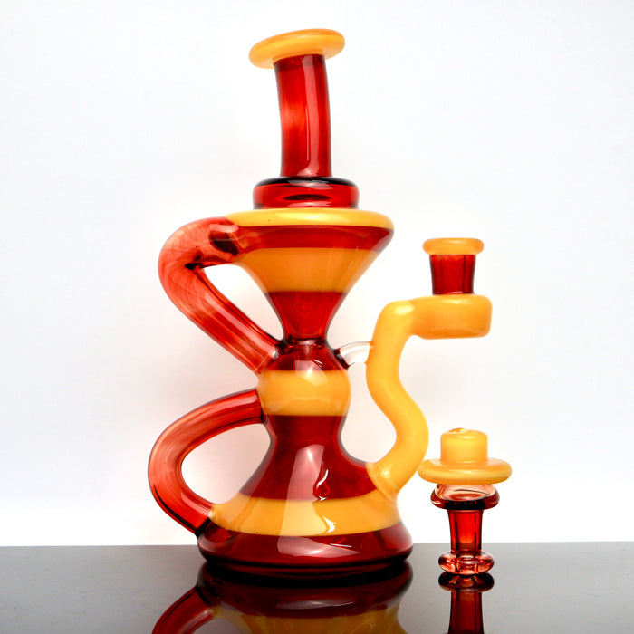 Orange Dreamsicle/Pomegranate Klein Recycler by Blob Glass