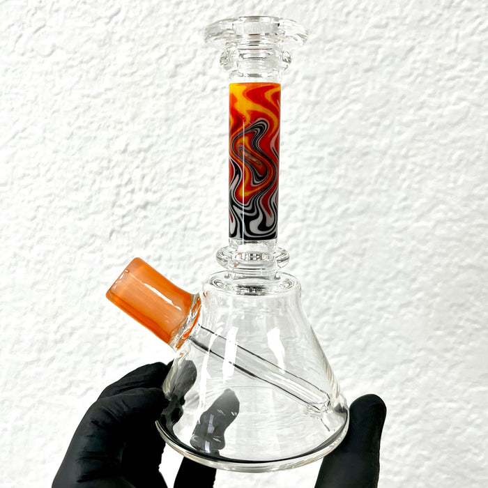 Fire/Black and White Linework/Clear Minitube by Abmp Glass