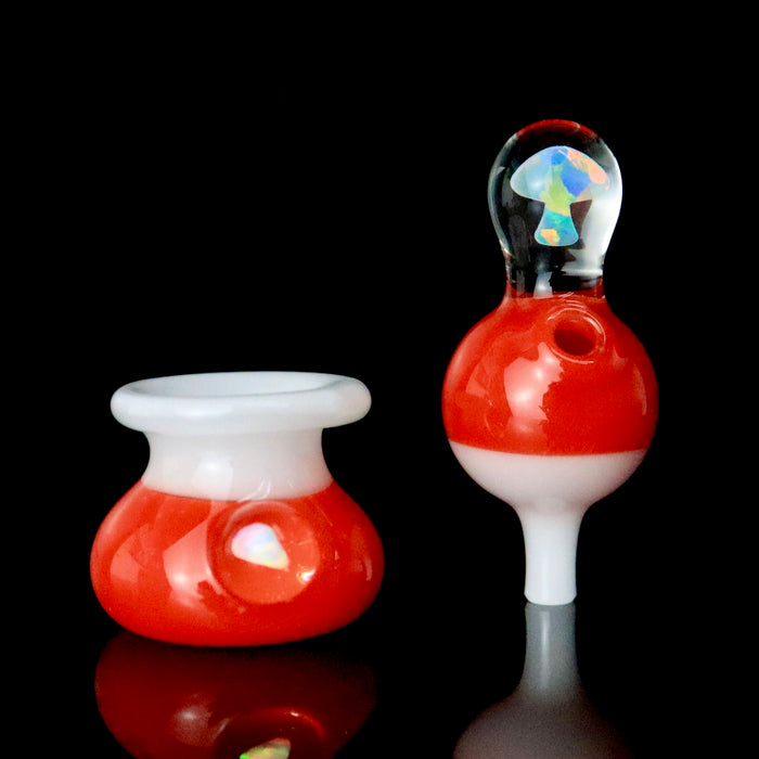 Mushroom Honeypot Bubble Cap Set by CPB Glass