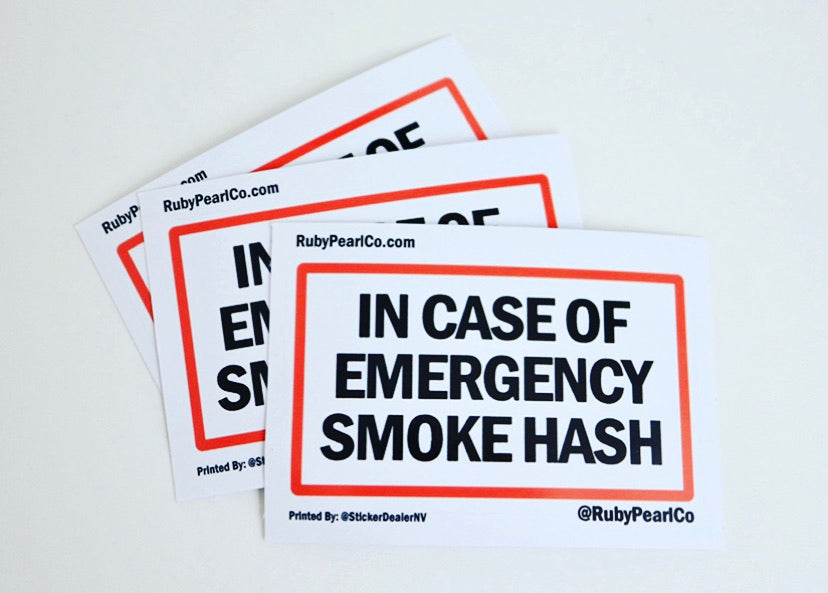In Case of Emergency Smoke Hash Sticker (Black)