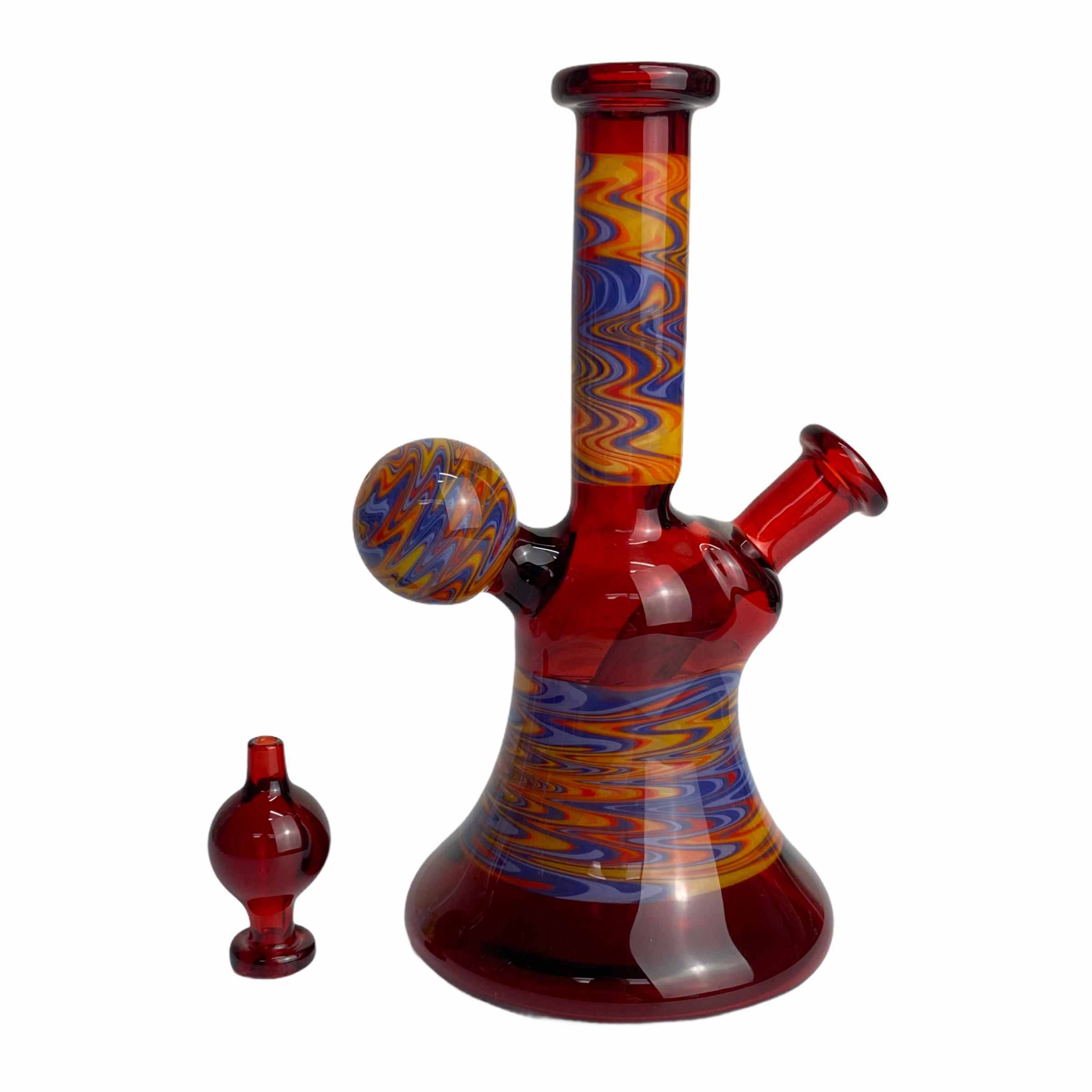 10mm Pomegranate Wig Wag Mini Tube ( w/ Bubble Cap)