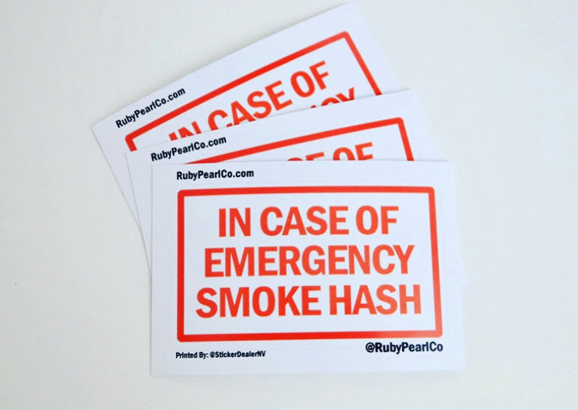 In Case of Emergency Smoke Hash Sticker (Red)